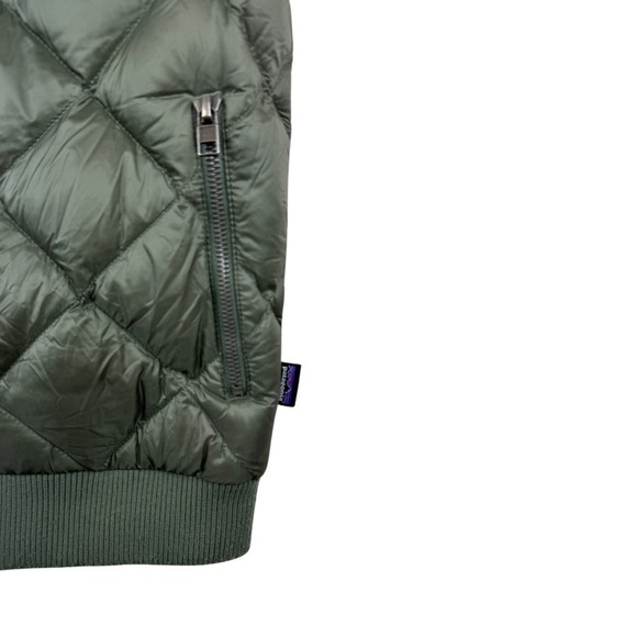 Patagonia Prow Quilted Down Puffer Vest Fatigue‎ Green Bomber XS - Picture 4 of 6